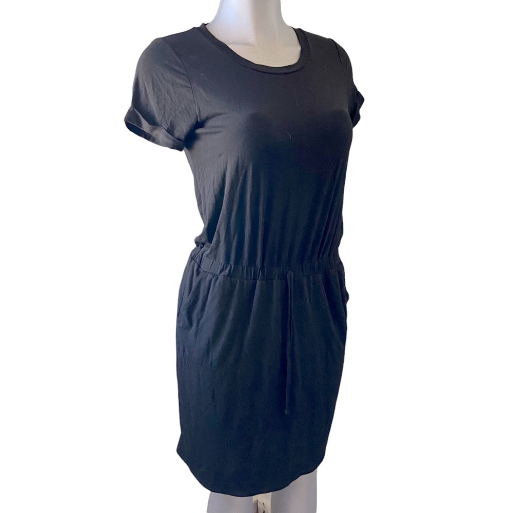 32 Degrees Cool Black Athleisure Dress Pockets Short Sleeve Oversized Athletic S